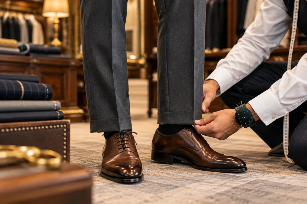 Bespoke Trouser Fitting in a Tailor’s Atelier